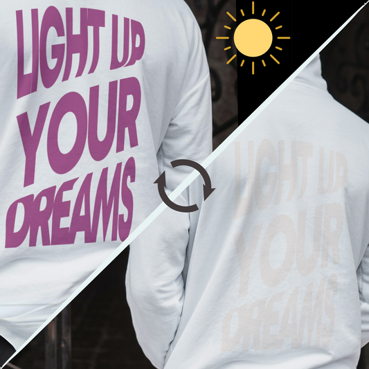 Güneşte Renk Değiştiren Oversize Hoodie Sweatshirt - Light Up Your Dreams
