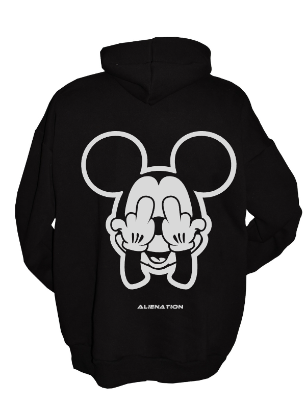 Mickey Oversize Reflektörlü Hoodie Sweatshirt