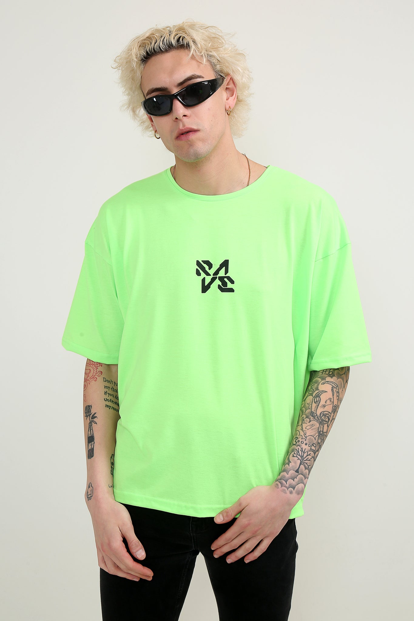 Rave Oversize Neon Yeşil T-Shirt