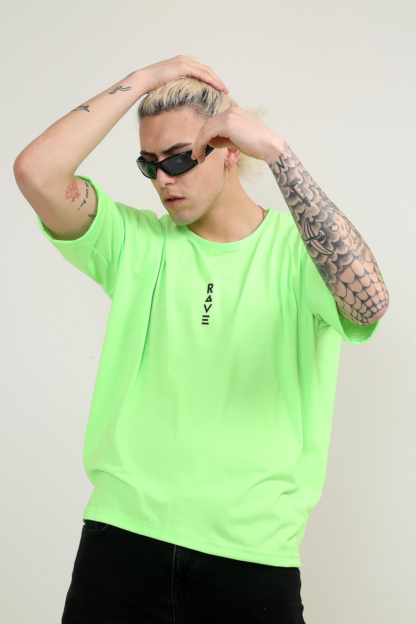 The R.A.V.E Oversize Neon Yeşil T-Shirt